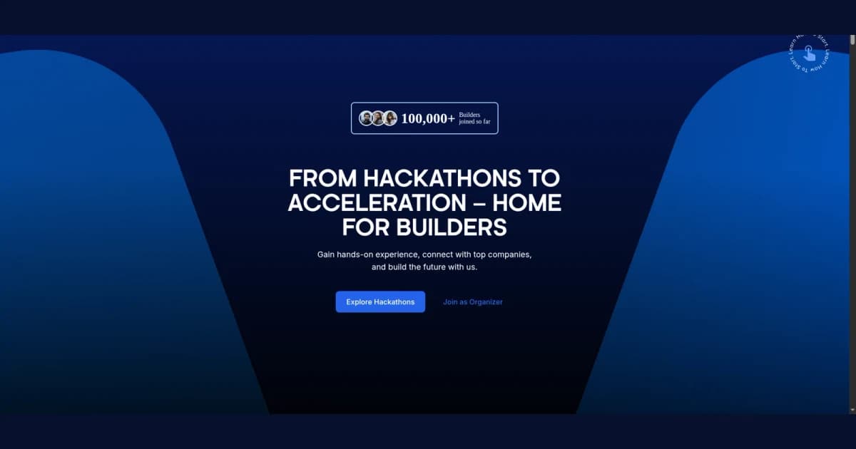 BlockseBlock platform homepage for its hackathon and builder ecosystem